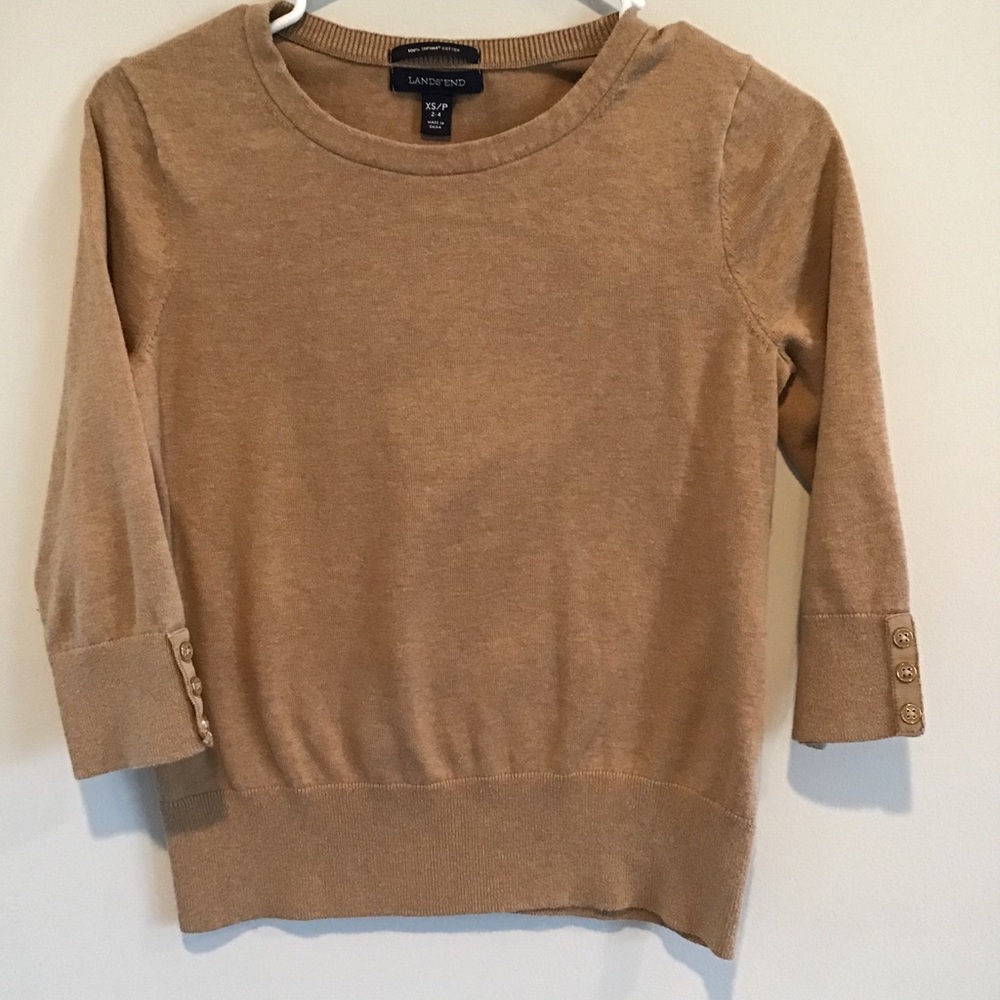 Lands’ End camel cotton sweater